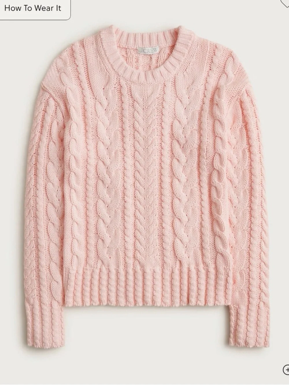 J crew Cable-knit crewneck sweater